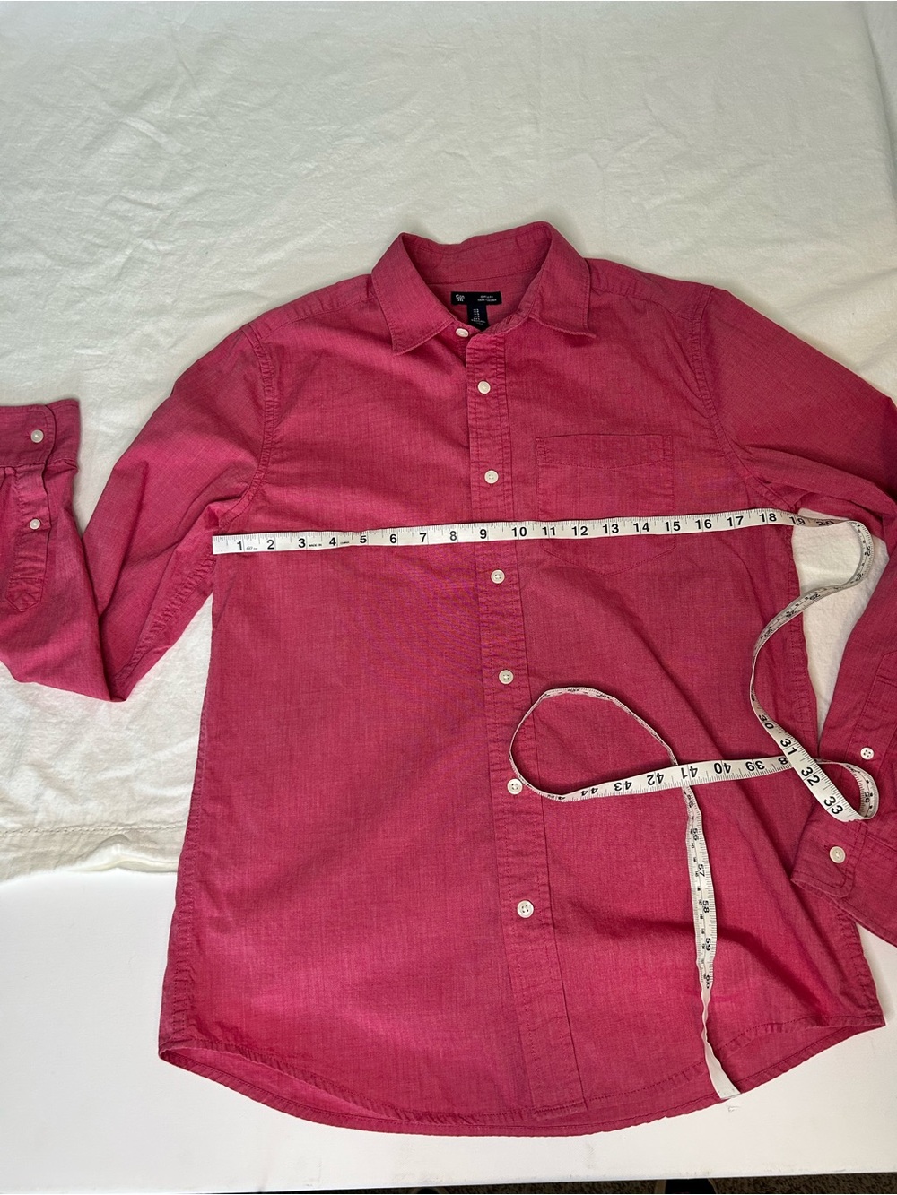 GAP Classic Fit Pink Woven 100% Cotton Button Down Shirt Small - Picture 4 of 7
